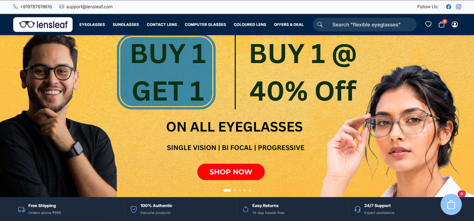 Lensleaf Premium Contact Lenses E-commerce