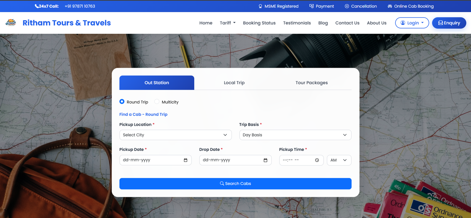 Ritham Travels - Travel Booking Website